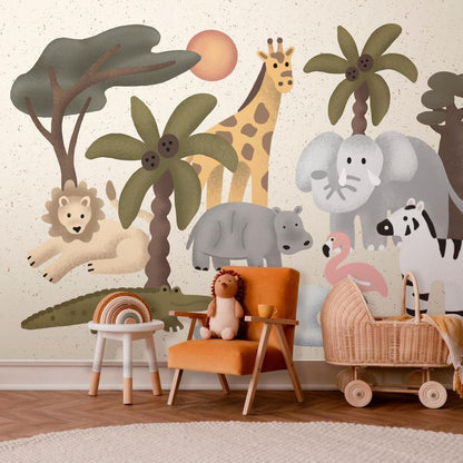 Wall Mural - Children's Africa - Animals With Simple Shapes