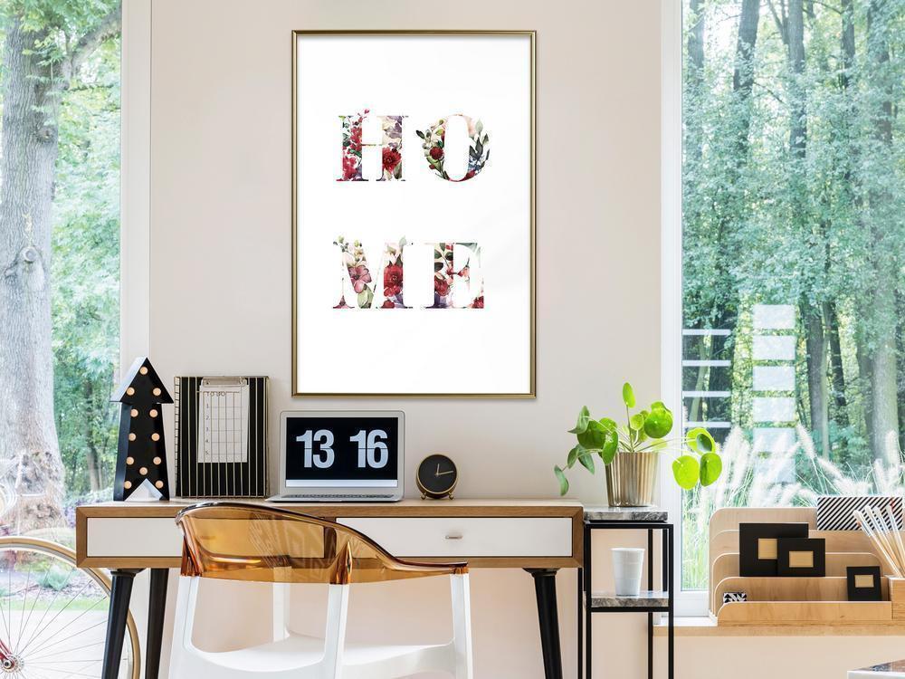 Typography Framed Art Print - Floral Home-artwork for wall with acrylic glass protection