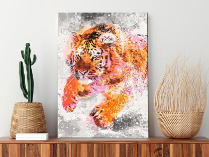 Start learning Painting - Paint By Numbers Kit - Running Tiger - new hobby