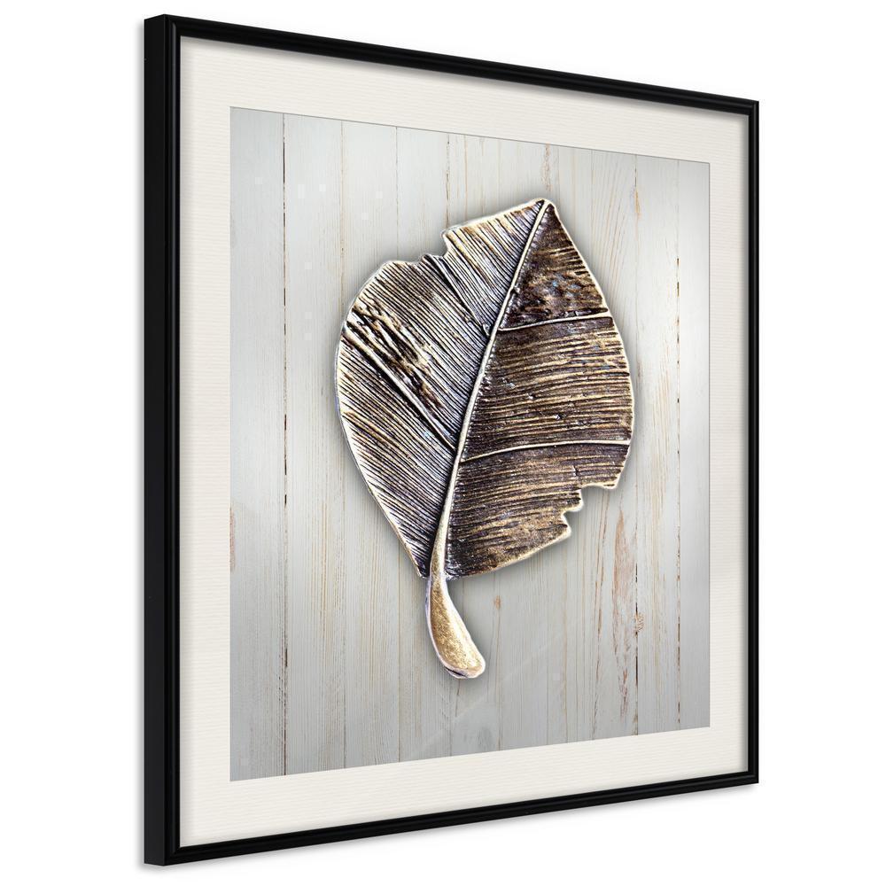 Autumn Framed Poster - Metal Leaf-artwork for wall with acrylic glass protection