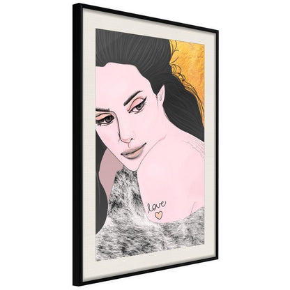 Wall Decor Portrait - Love Tattoo-artwork for wall with acrylic glass protection