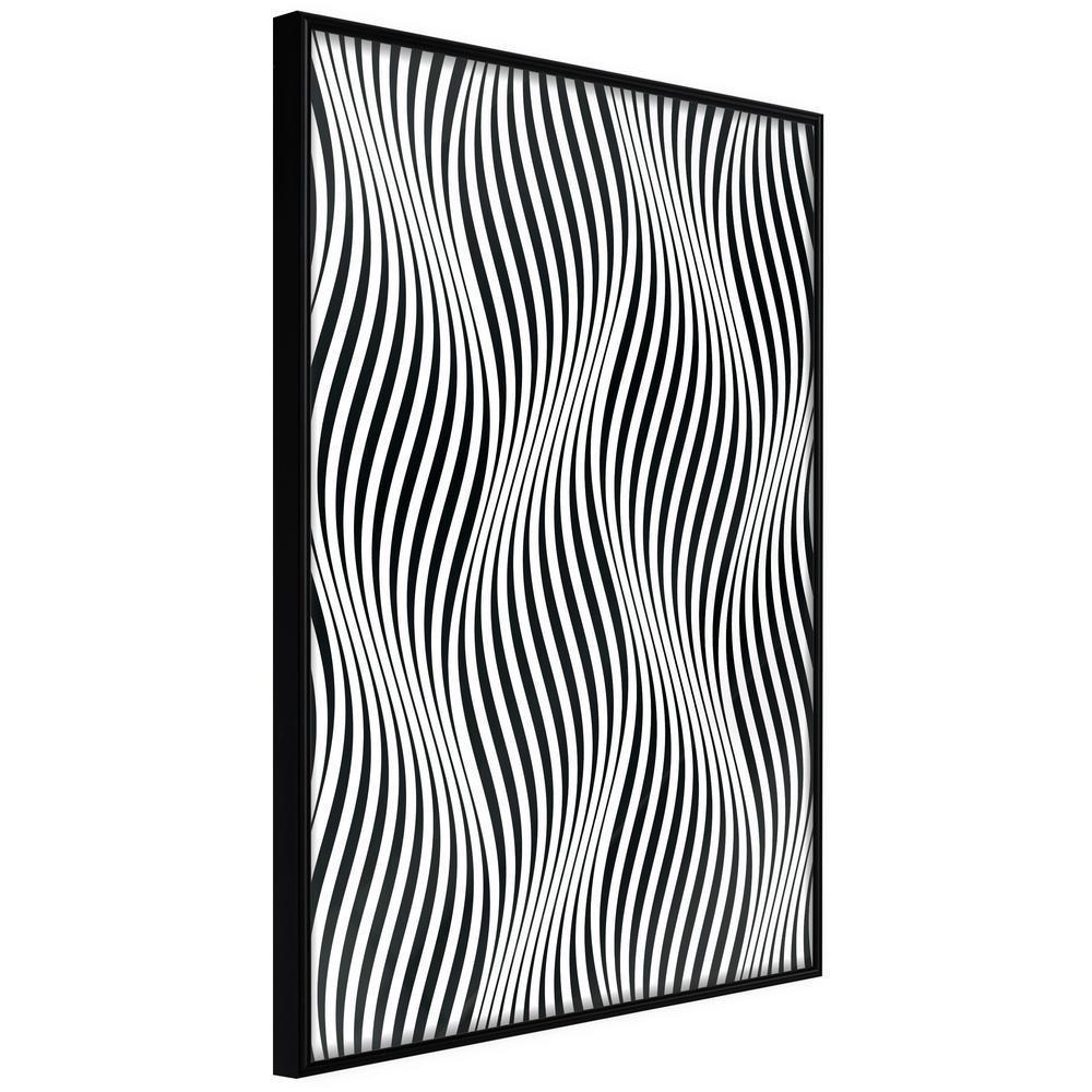 Black and White Framed Poster - Illusion of Movement-artwork for wall with acrylic glass protection