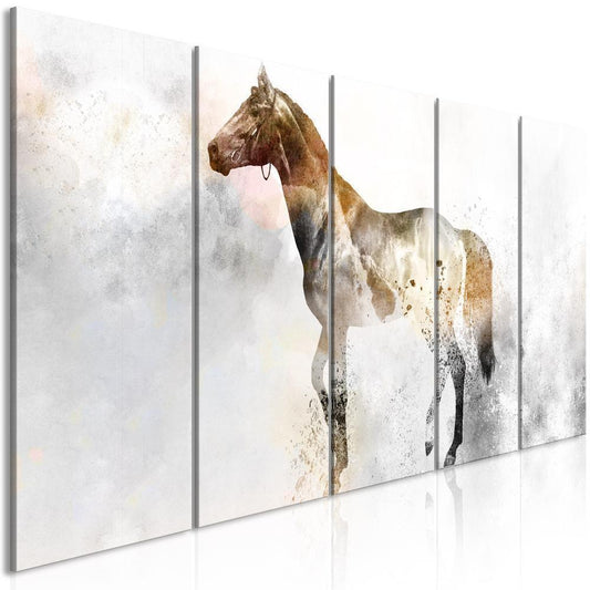 Canvas Print - Fiery Steed (5 Parts) Narrow-ArtfulPrivacy-Wall Art Collection