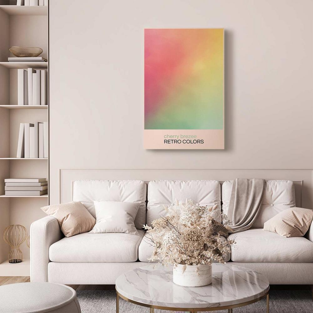 Canvas Print - Cherry Breeze - Pastel Gradient in Delicate Retro Colors