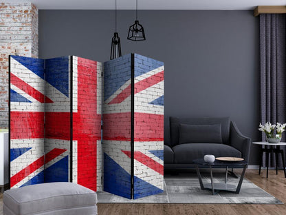 Room Divider - British flag II- A 5 Panel Folding Screen For Living rooms, bedrooms or home office, decorative folding screen made with wood and canvas