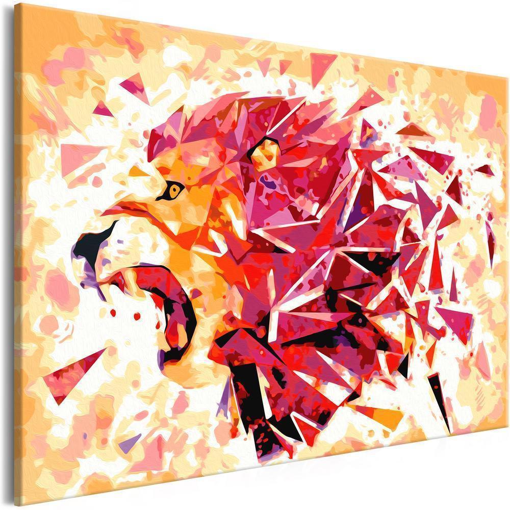 Start learning Painting - Paint By Numbers Kit - Abstract Lion - new hobby