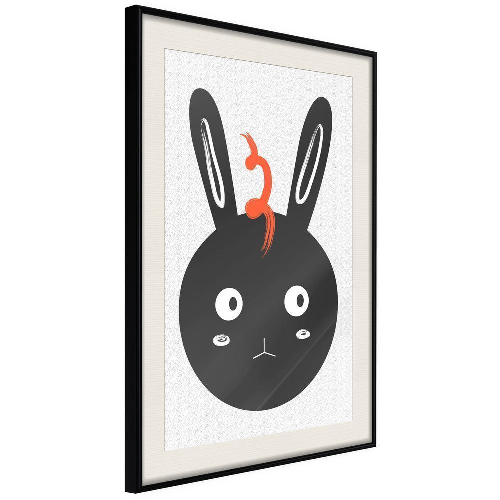 Nursery Room Wall Frame - Surprised Bunny-artwork for wall with acrylic glass protection