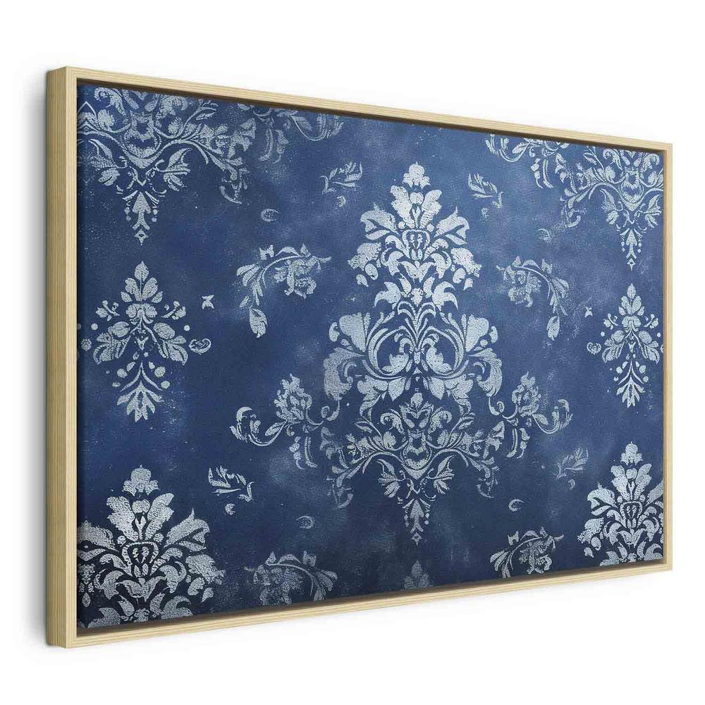 Canvas Print - Retro Ornament Decorative Motif in Worn Blues