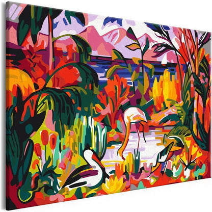 Start learning Painting - Paint By Numbers Kit - Jean Metzinger: Paysage coloré aux oiseaux aquatiques - new hobby