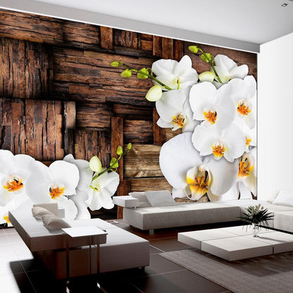 Wall Mural - Blooming orchids-Wall Murals-ArtfulPrivacy