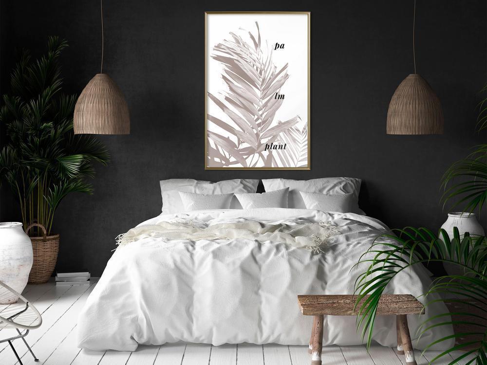 Botanical Wall Art - Beige Palm-artwork for wall with acrylic glass protection