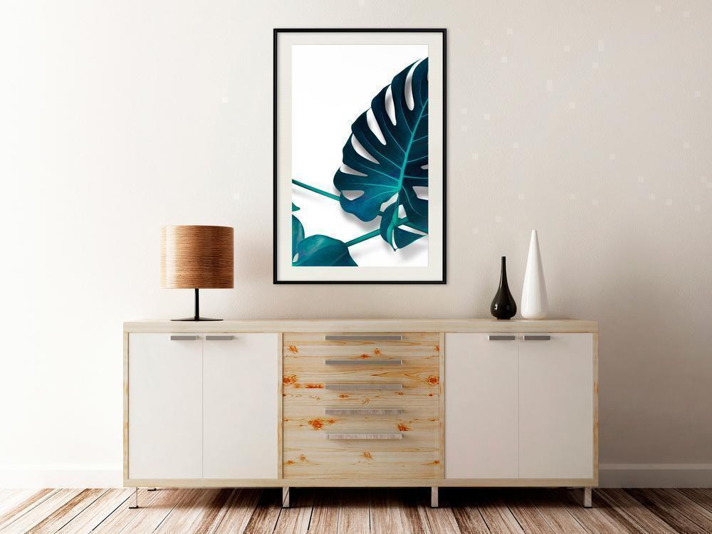 Botanical Wall Art - Turquoise Monstera I-artwork for wall with acrylic glass protection