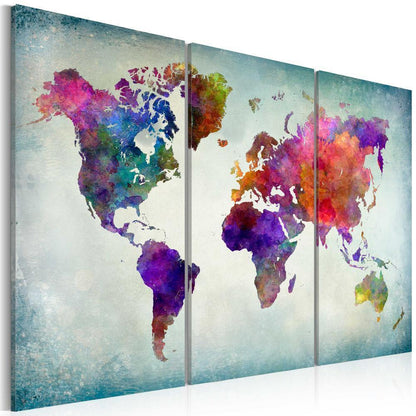 Cork board Canvas with design - Decorative Pinboard - World in Colors-ArtfulPrivacy