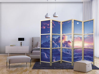 Japanese Room Divider - Night Concert in the Mountains: Clouds Illuminated by the Last Rays of the Sun