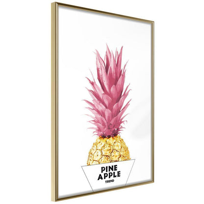 Golden Art Poster - Trendy Pineapple-artwork for wall with acrylic glass protection