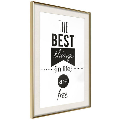 Motivational Wall Frame - The Best Things-artwork for wall with acrylic glass protection