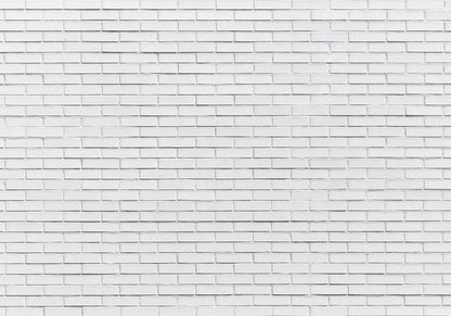 Wall Mural - Snow Brick - Pattern Imitating a Brick Wall in White-Wall Murals-ArtfulPrivacy