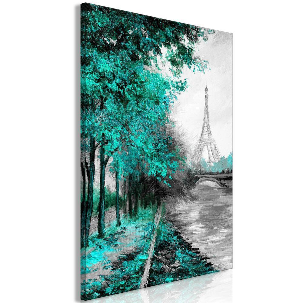 Canvas Print - Paris Channel (1 Part) Vertical Green-ArtfulPrivacy-Wall Art Collection