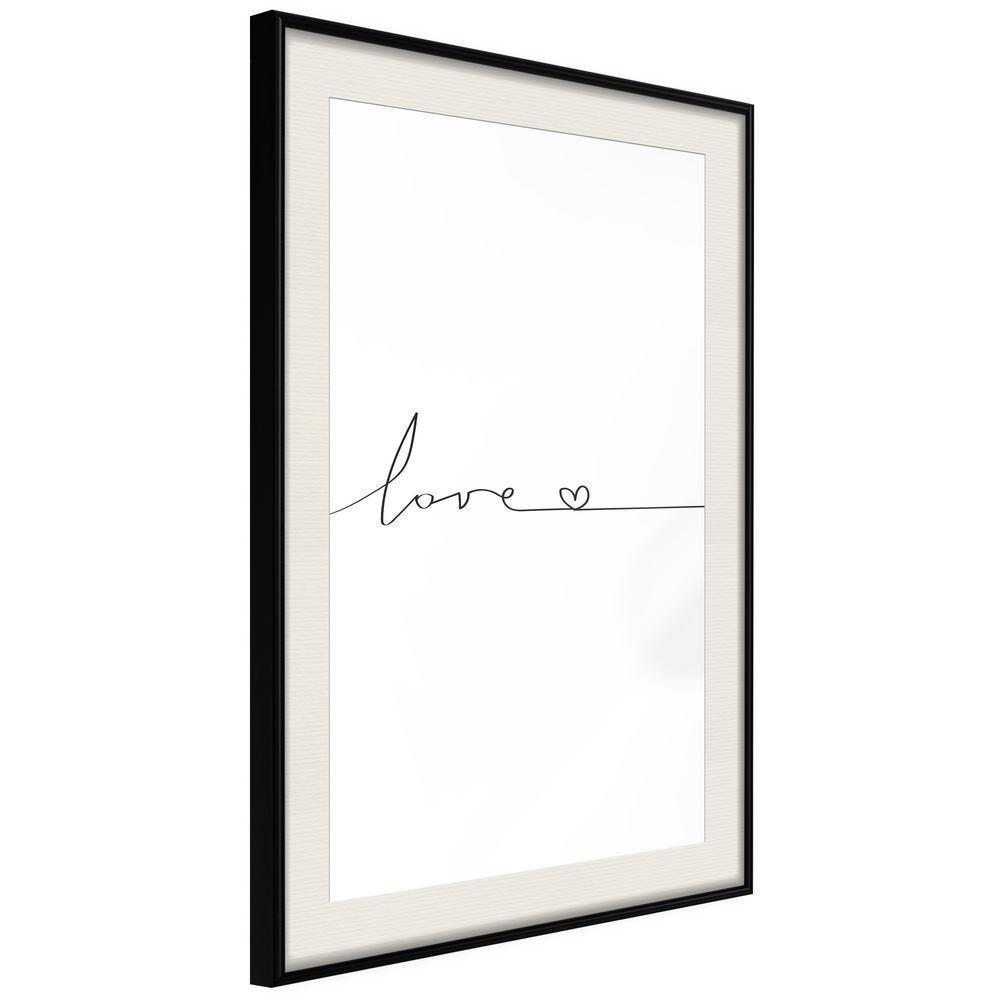 Typography Framed Art Print - Love Pulse-artwork for wall with acrylic glass protection