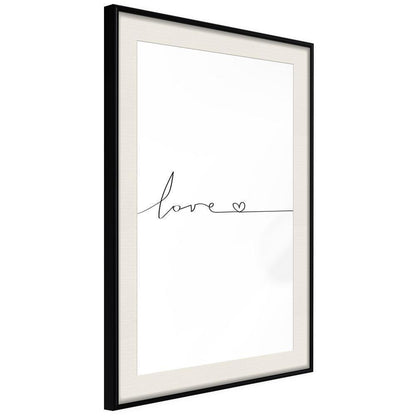 Typography Framed Art Print - Love Pulse-artwork for wall with acrylic glass protection