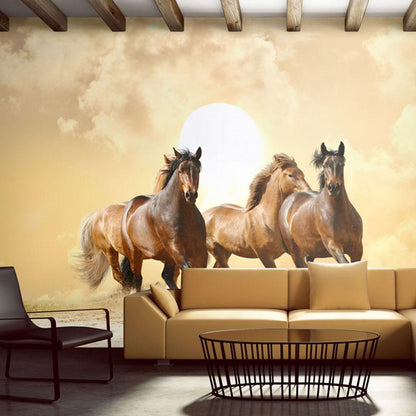 Wall Mural - Running horses-Wall Murals-ArtfulPrivacy