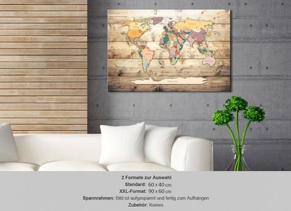 Cork board Canvas with design - Decorative Pinboard - The World at Your Fingertips-ArtfulPrivacy