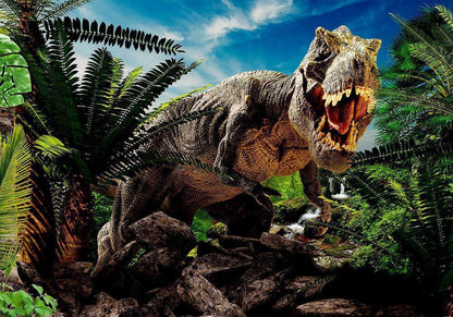 Wall Mural - Angry Tyrannosaur-Wall Murals-ArtfulPrivacy