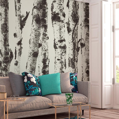 Wall Mural - Stately Birches - First Variant-Wall Murals-ArtfulPrivacy