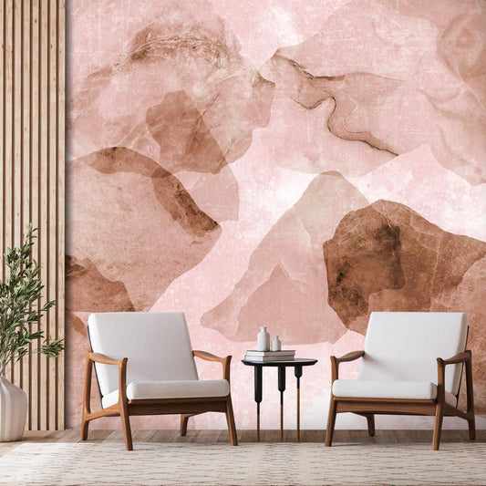 Wall Mural - Pink terrazzo - minimalist background in marble watercolour pattern-Wall Murals-ArtfulPrivacy