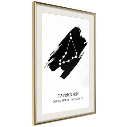 Typography Framed Art Print - Zodiac: Capricorn I-artwork for wall with acrylic glass protection