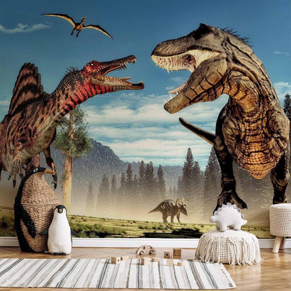 Wall Mural - Fighting Dinosaurs