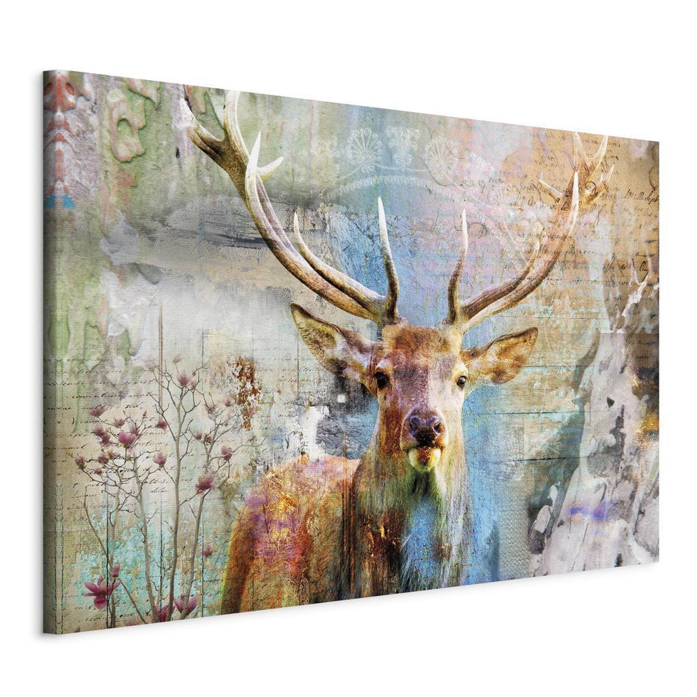 Canvas Print - Deer on Wood-ArtfulPrivacy-Wall Art Collection
