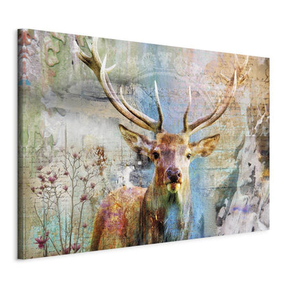 Canvas Print - Deer on Wood-ArtfulPrivacy-Wall Art Collection
