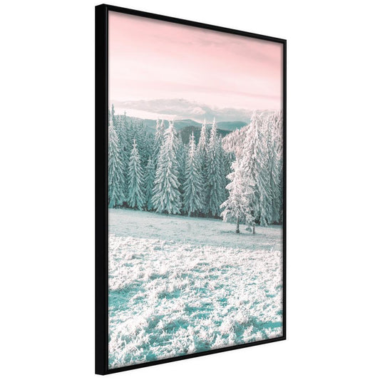Winter Design Framed Artwork - Frosty Landscape-artwork for wall with acrylic glass protection