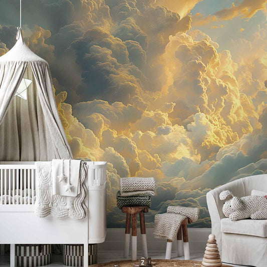 Wall Mural - Last Breath of the Day: Clouds Illuminated by Evening Glow