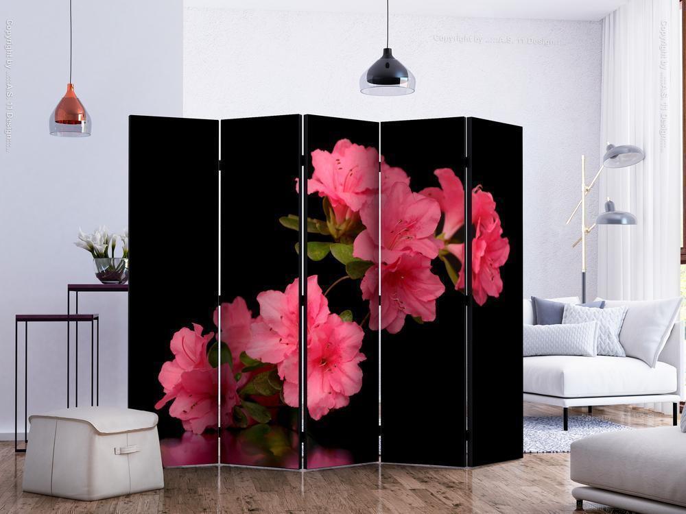 Decorative partition-Room Divider - Azalea in Black II-Folding Screen Wall Panel by ArtfulPrivacy