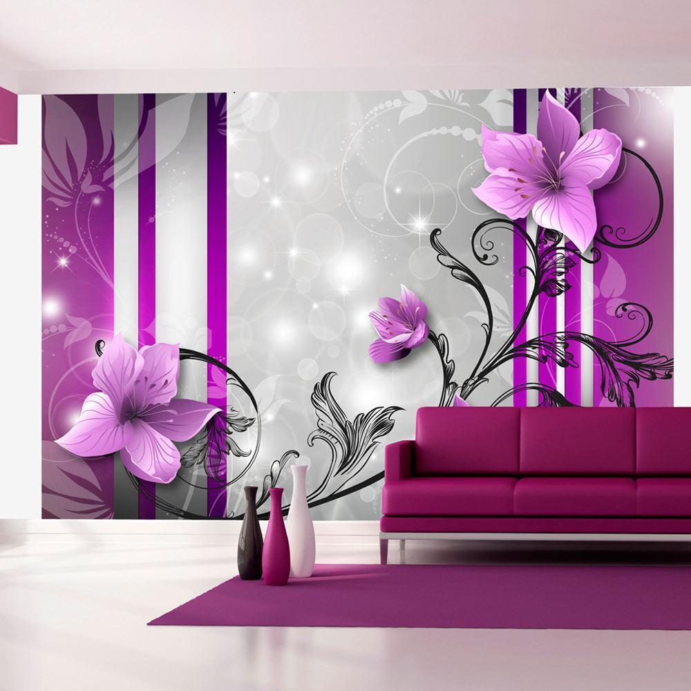 Wall Mural - Violet buds-Wall Murals-ArtfulPrivacy