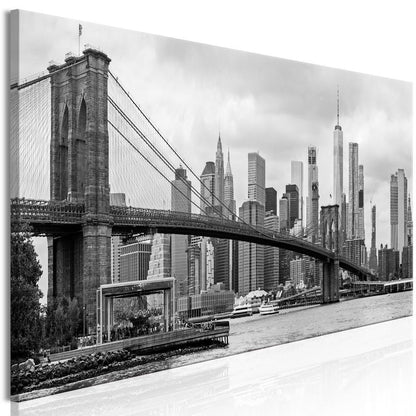 Canvas Print - Road to Manhattan (1 Part) Narrow Black and White-ArtfulPrivacy-Wall Art Collection