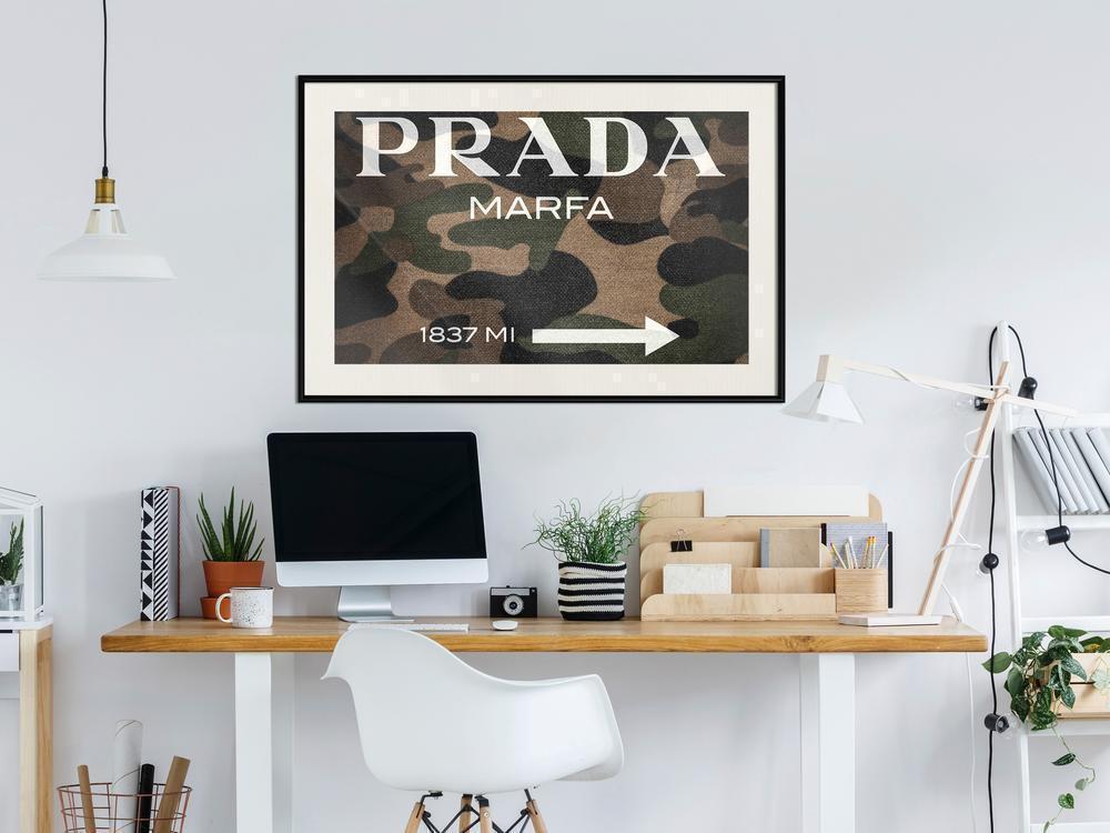 Typography Framed Art Print - Prada (Camo)-artwork for wall with acrylic glass protection