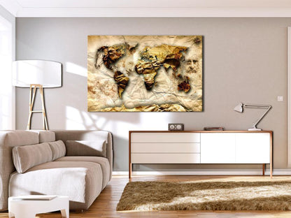 Canvas Print - Map: Leonardo da Vinci inspiration-ArtfulPrivacy-Wall Art Collection