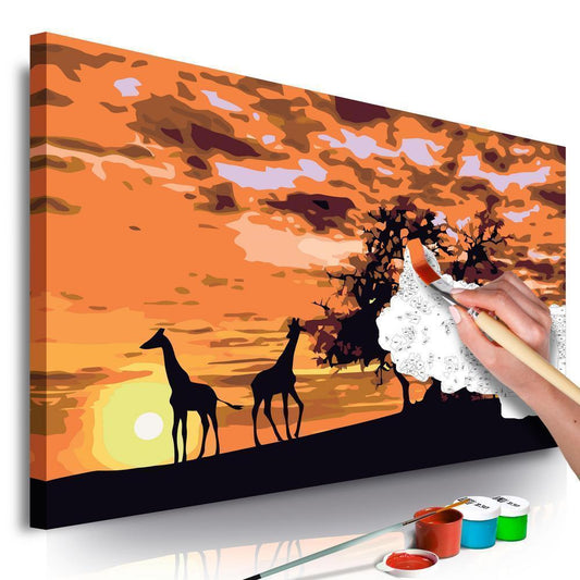 Start learning Painting - Paint By Numbers Kit - Savannah (Giraffes & Elephants) - new hobby