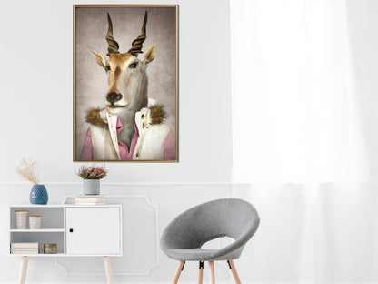 Frame Wall Art - Animal Alter Ego: Antelope-artwork for wall with acrylic glass protection