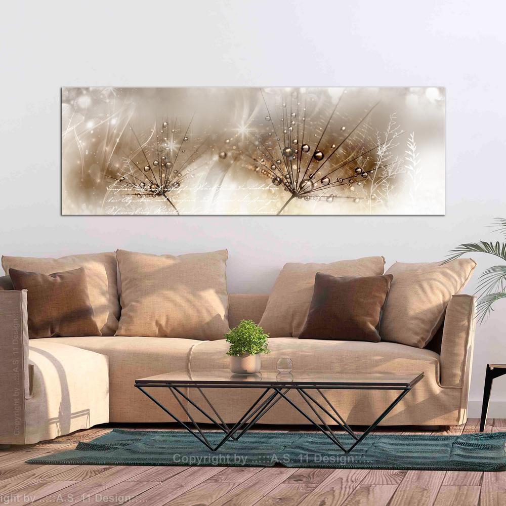 Canvas Print - Drops of Dew (1 Part) Brown Narrow-ArtfulPrivacy-Wall Art Collection