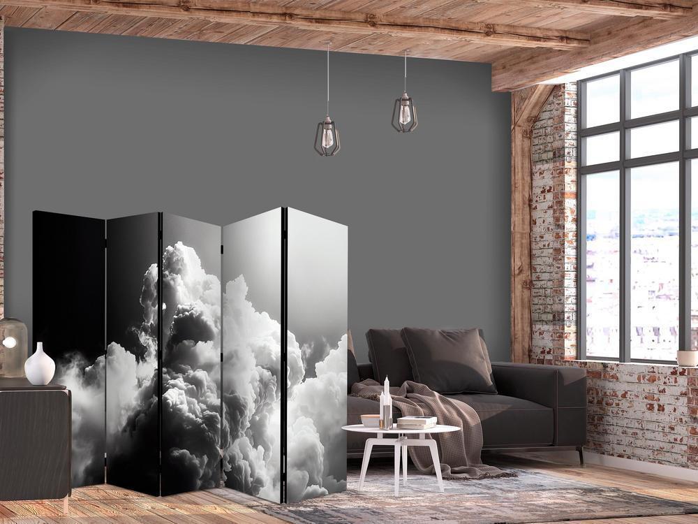 Room Divider - Clouds Like a Dream: Let the Sun Light Up Your Day – A Visual Feast- A 5 Panel Folding Screen For Living rooms, bedrooms or home office, decorative folding screen made with wood and canvas