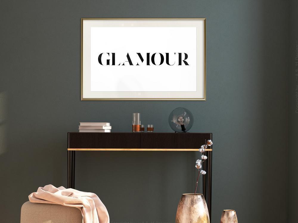 Typography Framed Art Print - Glamour-artwork for wall with acrylic glass protection