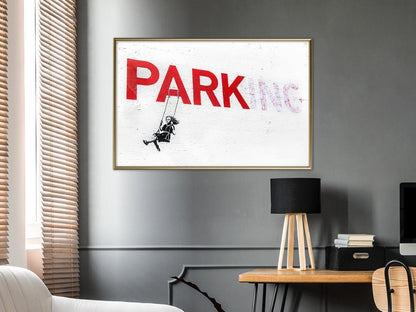 Urban Art Frame - Banksy: Park(ing)-artwork for wall with acrylic glass protection