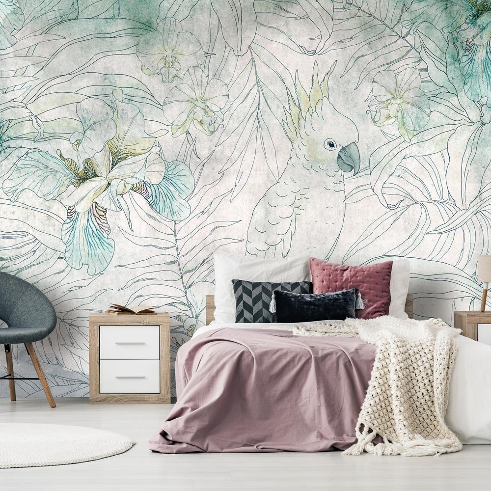 Wall Mural - Cockatoo in the Garden-Wall Murals-ArtfulPrivacy