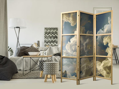 Japanese Room Divider - Sun and Shadows: A Theatrical Display of Nature High Above the Earth