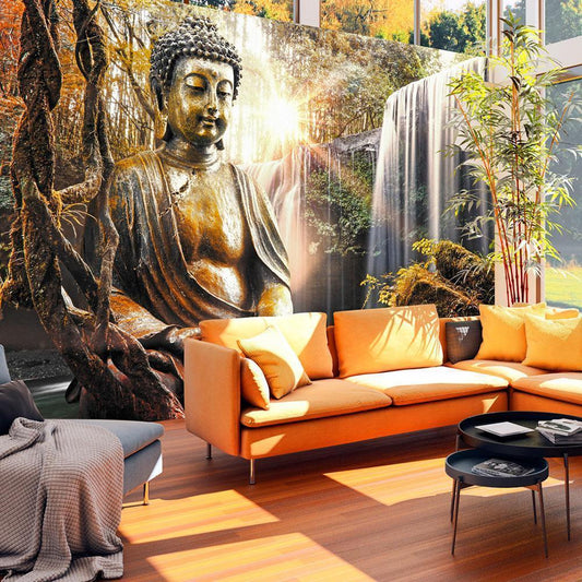 Wall Mural - Waterfall of Contemplation-Wall Murals-ArtfulPrivacy