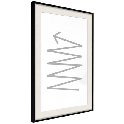 Black and White Framed Poster - Changes of Direction-artwork for wall with acrylic glass protection